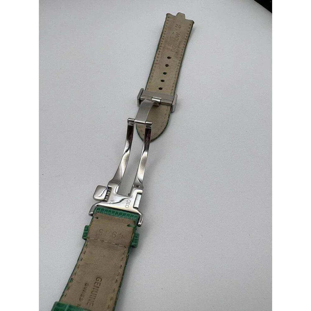 Movado Green Lizard Leather Watch Strap 20mm Deployment Clasp 56930-4965
